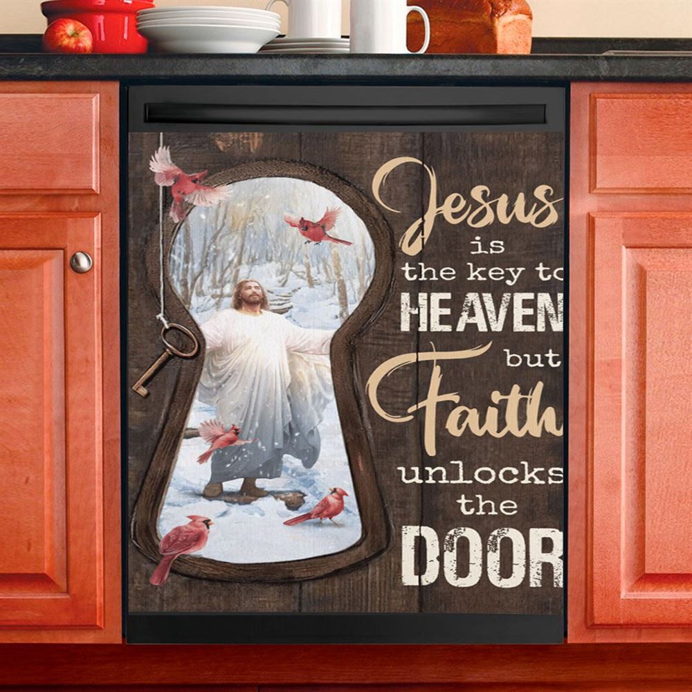 Jesus Christ Lamb Of God & Lion Of Judah Dishwasher Cover, Bible Verse Dishwasher Stickers, Scripture Kitchen Decor