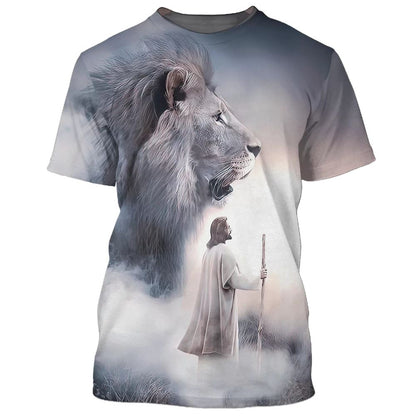Jesus Christ Lion All Over Print 3D T-Shirt, Gift For Christian, Jesus Shirt
