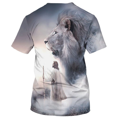 Jesus Christ Lion All Over Print 3D T-Shirt, Gift For Christian, Jesus Shirt
