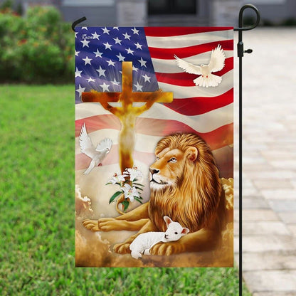 Jesus Christ Lion And Lamb Flag, Outdoor Christian House Flag, Christian Flag, Scripture Flag, Garden Banner