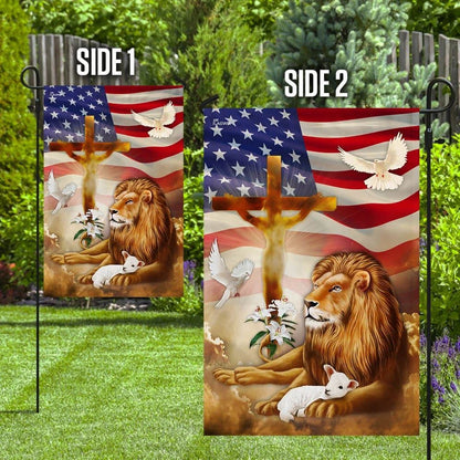 Jesus Christ Lion And Lamb Flag, Outdoor Christian House Flag, Christian Flag, Scripture Flag, Garden Banner