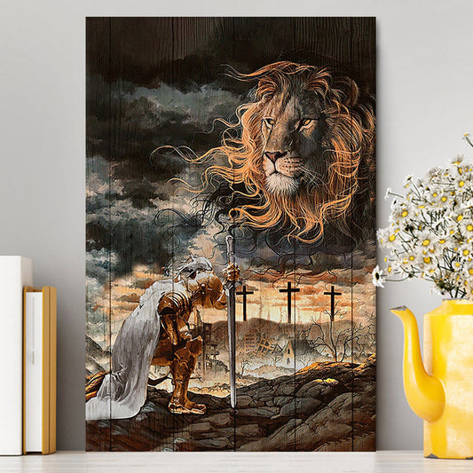 Jesus Christ Lion Face Warrior Canvas - Christian Wall Art - Religious Home Decor