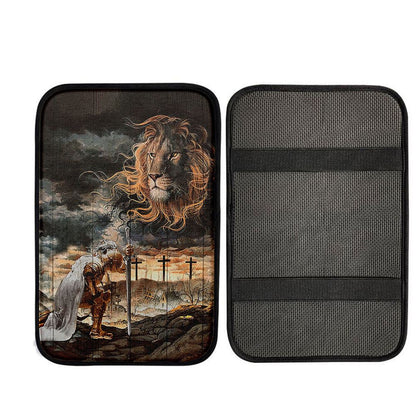 Jesus Christ Lion Face Warrior Car Armrest Pad, Christian Car Armrest Accessories