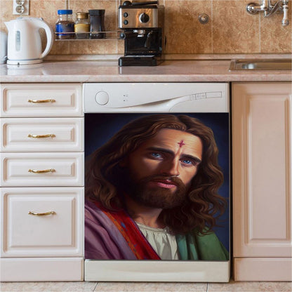 Jesus Christ Lion Face Warrior Dishwasher Cover, Christian Dishwasher Stickers, Religious Kitchen Decor