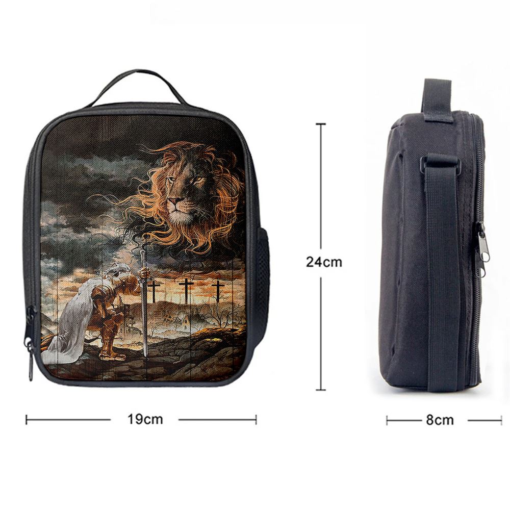 Jesus Christ Lion Face Warrior Lunch Bag, Christian Lunch Box For School, Picnic
