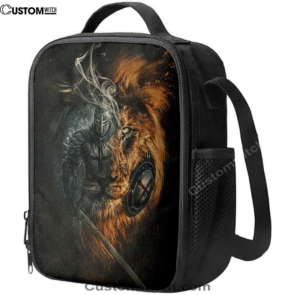 Jesus Christ Lion Of Judah Awesome Warrior Lunch Bag, Christian Lunch Box For School, Picnic