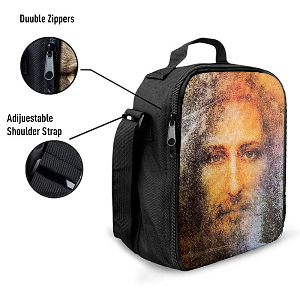 Jesus Christ Lunch Bag - Jesus Picture - Inspirational Gift For Pastor Priest, Christian Lunch Box For School, Picnic