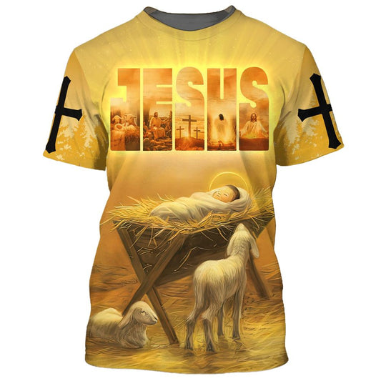 Jesus Christ Manger All Over Print 3D T-Shirt, Gift For Christian, Jesus Shirt