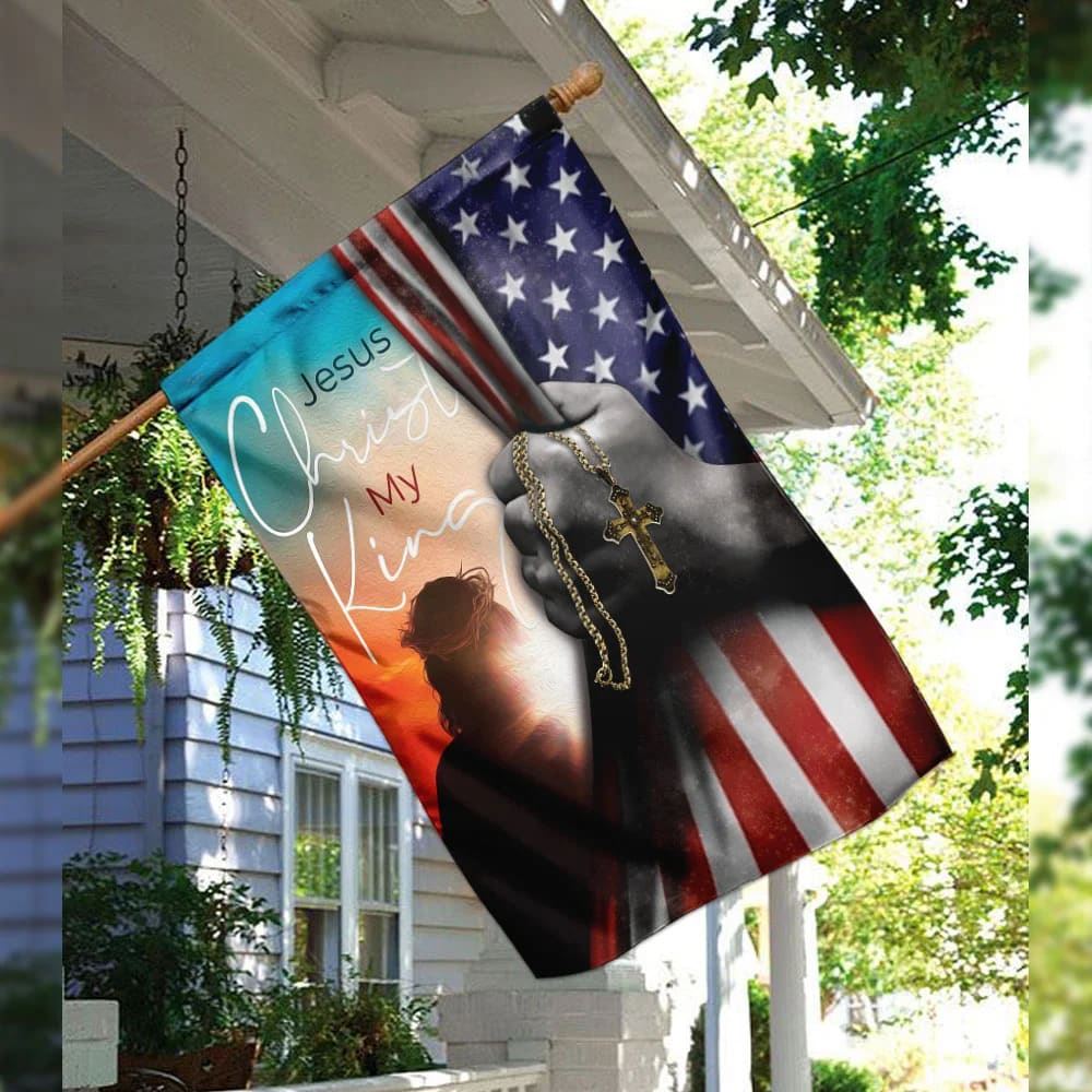Jesus Christ My King Flag, Outdoor Christian House Flag, Christian Flag, Scripture Flag, Garden Banner