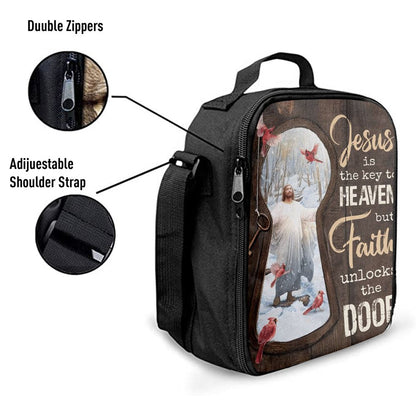 Jesus Christ Northern Cardinal Lunch Bag - Jesus Is The Key To Heaven Lunch Bag, Christian Lunch Box For School, Picnic