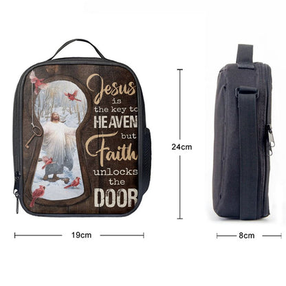 Jesus Christ Northern Cardinal Lunch Bag - Jesus Is The Key To Heaven Lunch Bag, Christian Lunch Box For School, Picnic