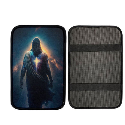 Jesus Christ Picture Art Car Center Console Cover, Cross Car Interior Accessories