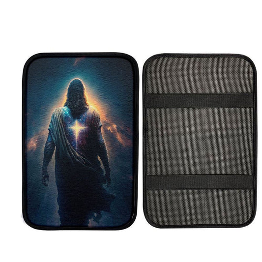 Jesus Christ Picture Art Car Center Console Cover, Cross Car Interior Accessories