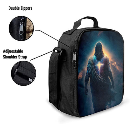 Jesus Christ Picture Art Lunch Bag - Jesus Art, Christian Lunch Box For School, Picnic
