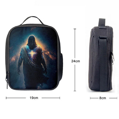 Jesus Christ Picture Art Lunch Bag - Jesus Art, Christian Lunch Box For School, Picnic