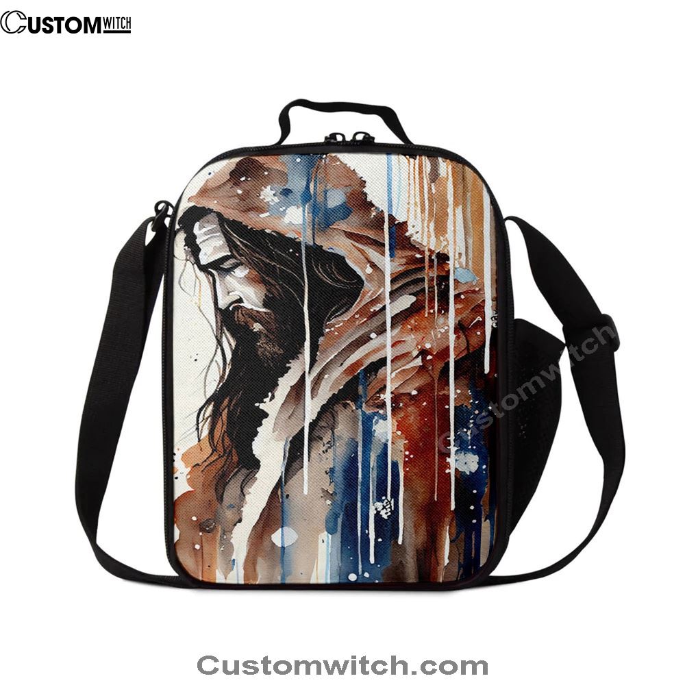 Jesus Christ Pictures Lunch Bag - Jesus Art, Christian Lunch Box For School, Picnic