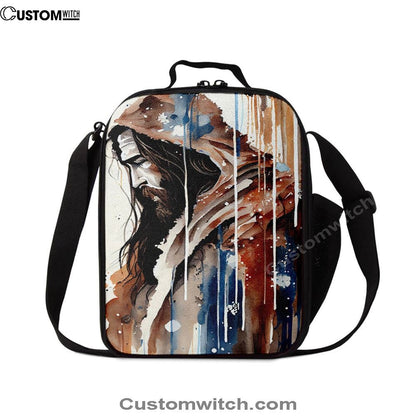 Jesus Christ Pictures Lunch Bag - Jesus Art, Christian Lunch Box For School, Picnic
