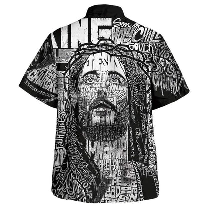 Jesus Christ Portrait Bible Quote Hawaiian Shirt For Men, Christian Hawaiian Shirt, Gift For Christian
