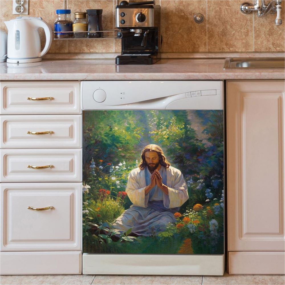 Jesus Christ Portrait Dishwasher Cover, Jesus Christ Dishwasher Stickers, Christian Kitchen Decor