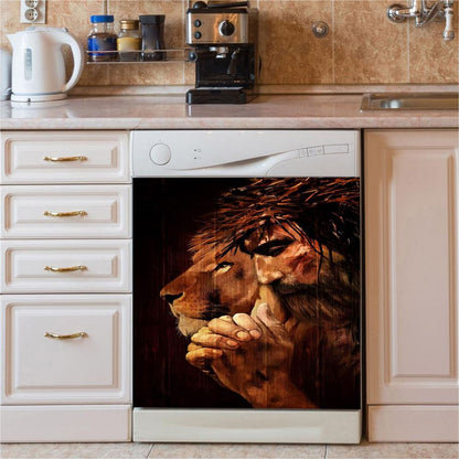 Jesus Christ Praying In The Garden Dishwasher Cover, Jesus Dishwasher Stickers, Christian Kitchen Decor