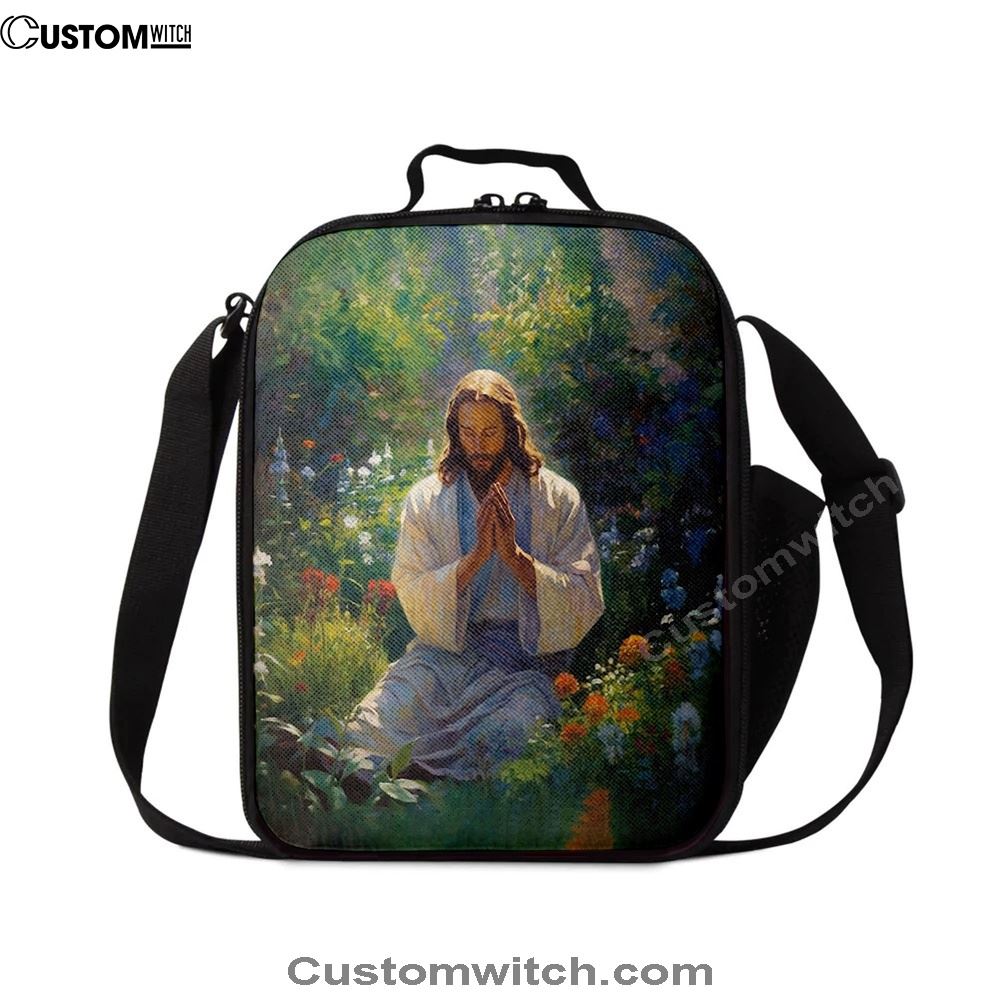 Jesus Christ Praying In The Garden Lunch Bag, Christian Lunch Box For School, Picnic