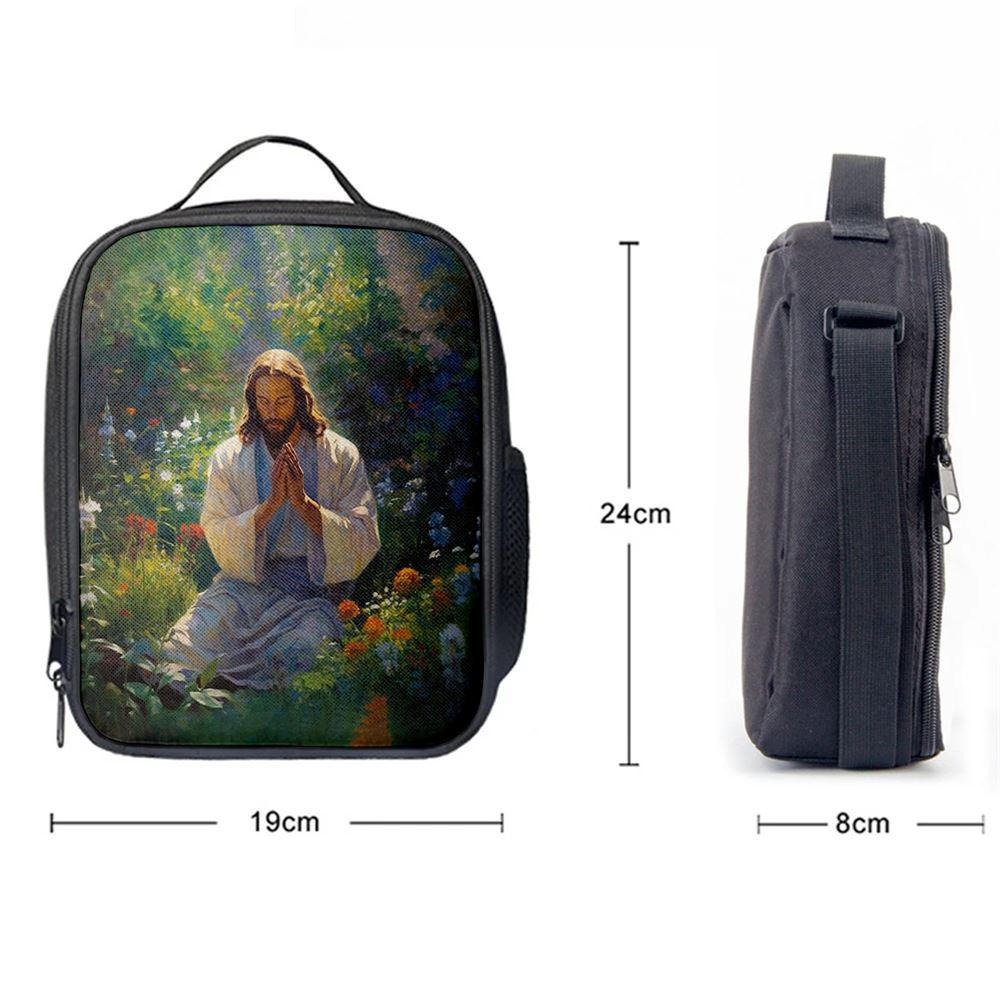Jesus Christ Praying In The Garden Lunch Bag, Christian Lunch Box For School, Picnic
