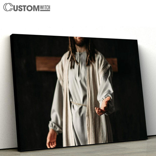 Jesus Christ Reaching Out His Hand Canvas Pictures - Faith Art - Christian Canvas Wall Art Decor