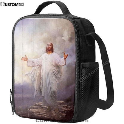 Jesus Christ Spread His Arms Lunch Bag - For This Purpose I Have Come Jesus Lunch Bag, Christian Lunch Box For School, Picnic