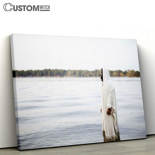 Jesus Christ Standing Water Canvas Pictures - Faith Art - Christian Canvas Wall Art Decor