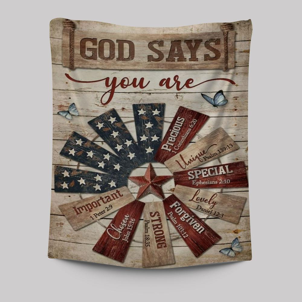 Jesus Christ Star Symbol God Says You Are Tapestry