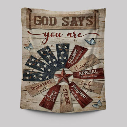 Jesus Christ Star Symbol God Says You Are Tapestry