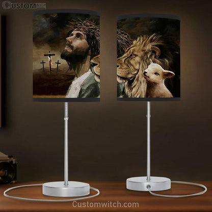 Jesus Christ The Lamb Of God The Lion Of Judah Table Lamb Art - Bible Verse Lamb Gift - Christian Bedroom Decor