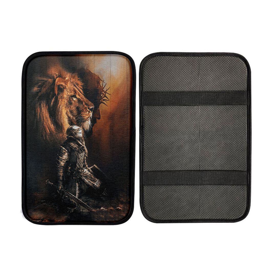 Jesus Christ The Lion Of Judah Warrior Of Christ Car Center Console Cover, Christ Car Armrest Accessories