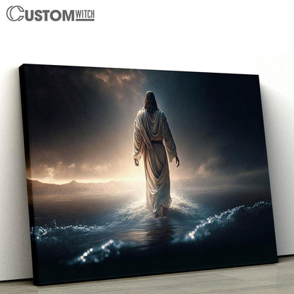 Jesus Christ Walk On The Water Canvas Pictures - Faith Art - Christian Canvas Wall Art Decor