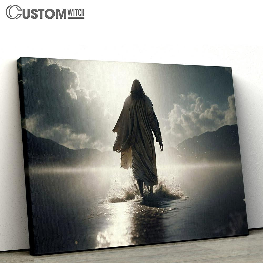 Jesus Christ Walking On Water Religious Canvas Pictures - Faith Art - Christian Canvas Wall Art Decor