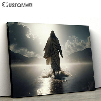 Jesus Christ Walking On Water Religious Canvas Pictures - Faith Art - Christian Canvas Wall Art Decor