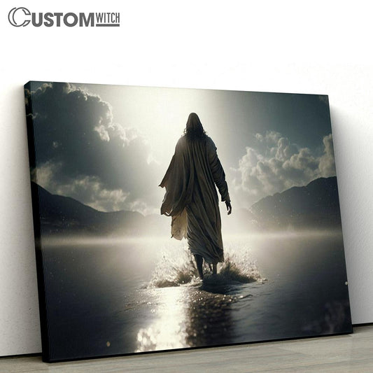 Jesus Christ Walking On Water Religious Canvas Pictures - Faith Art - Christian Canvas Wall Art Decor