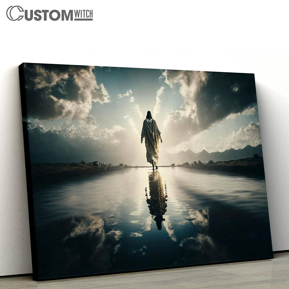 Jesus Christ Walks On The Water Canvas Pictures - Faith Art - Christian Canvas Wall Art Decor