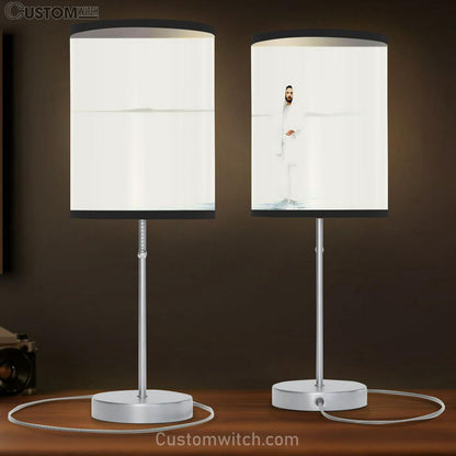 Jesus Christ Walks On Water - White Jesus - Come And See Blue Table Lamb Gift - Christian Bedroom Decor - Religious Art