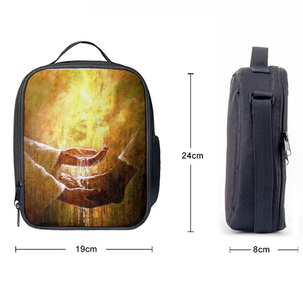 Jesus Christ Washing The Foot Of Disciples Lunch Bag, Christian Lunch Box For School, Picnic