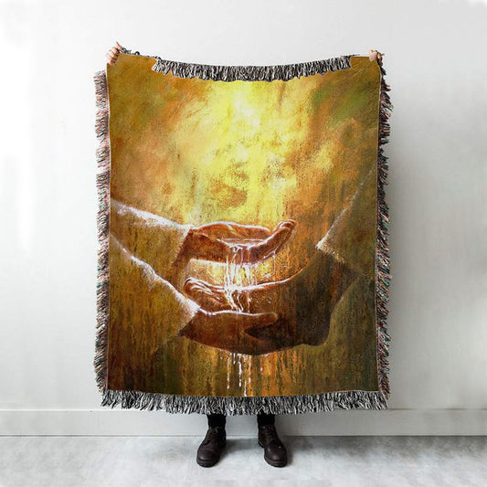 Jesus Christ Washing The Foot Of Disciples Woven Blanket Prints - Jesus Christ Woven Blanket Art - Christian Boho Blanket
