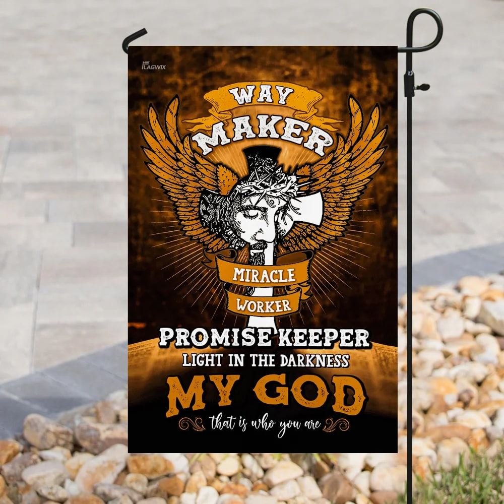 Jesus Christ Way Maker Miracle Worker Flag, Outdoor Christian House Flag, Christian Flag, Scripture Flag, Garden Banner