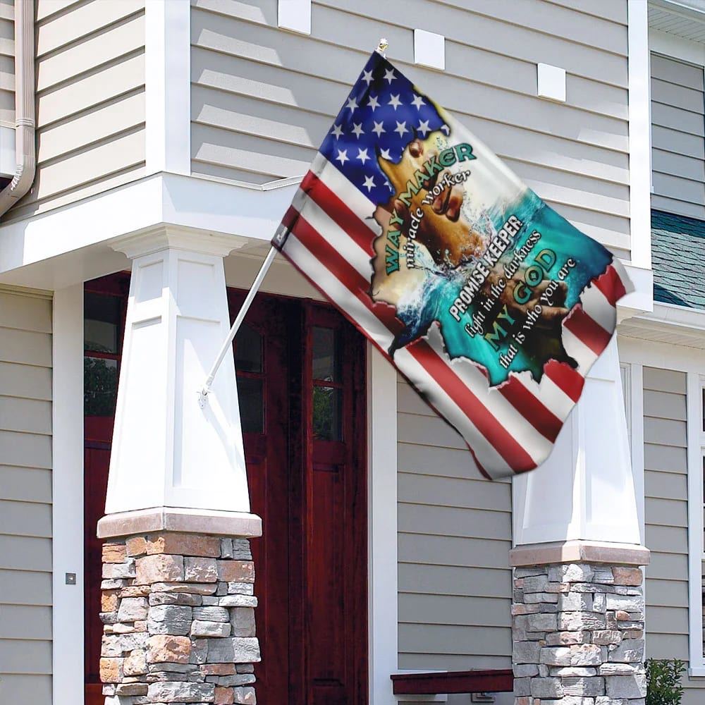 Jesus Christ Way Maker Miracle Worker House Flags, Christian Flag, Scripture Flag, Garden Banner