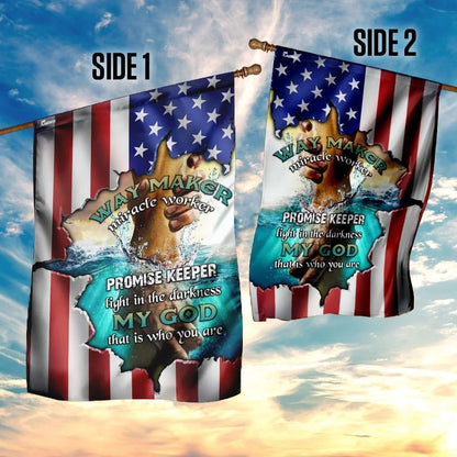 Jesus Christ Way Maker Miracle Worker House Flags, Christian Flag, Scripture Flag, Garden Banner