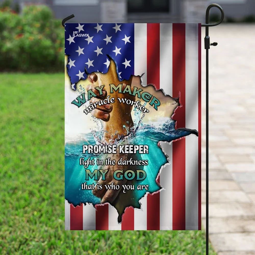 Jesus Christ Way Maker Miracle Worker House Flags, Christian Flag, Scripture Flag, Garden Banner