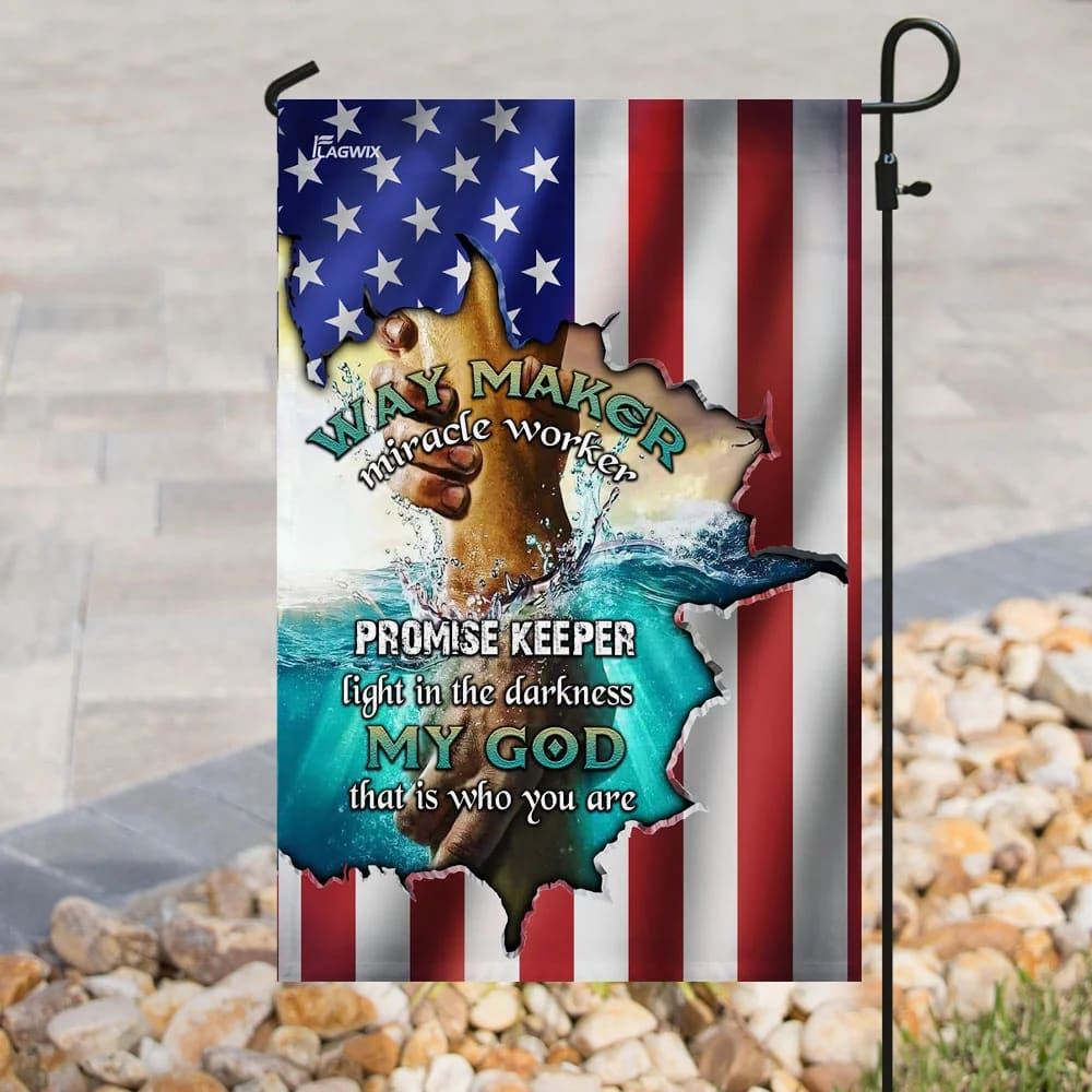 Jesus Christ Way Maker Miracle Worker House Flags, Christian Flag, Scripture Flag, Garden Banner