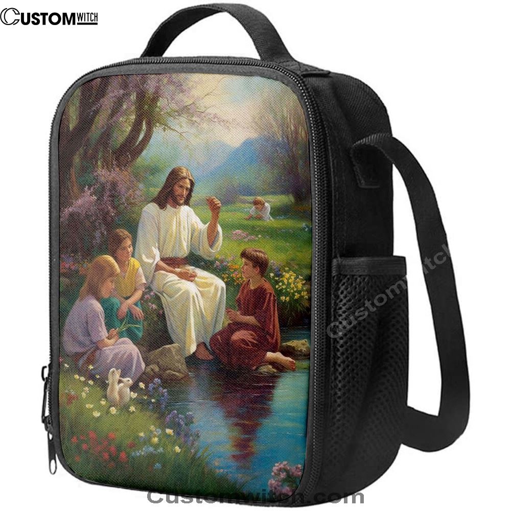 Jesus Christ With Children Lunch Bag, Christian Lunch Box For School, Picnic