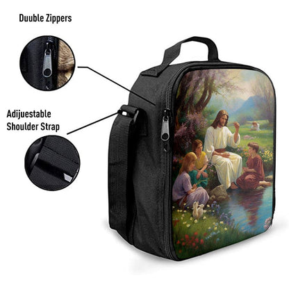 Jesus Christ With Children Lunch Bag, Christian Lunch Box For School, Picnic