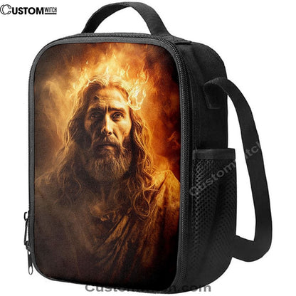 Jesus Christ With Fire Lunch Bag, Christian Lunch Box For School, Picnic