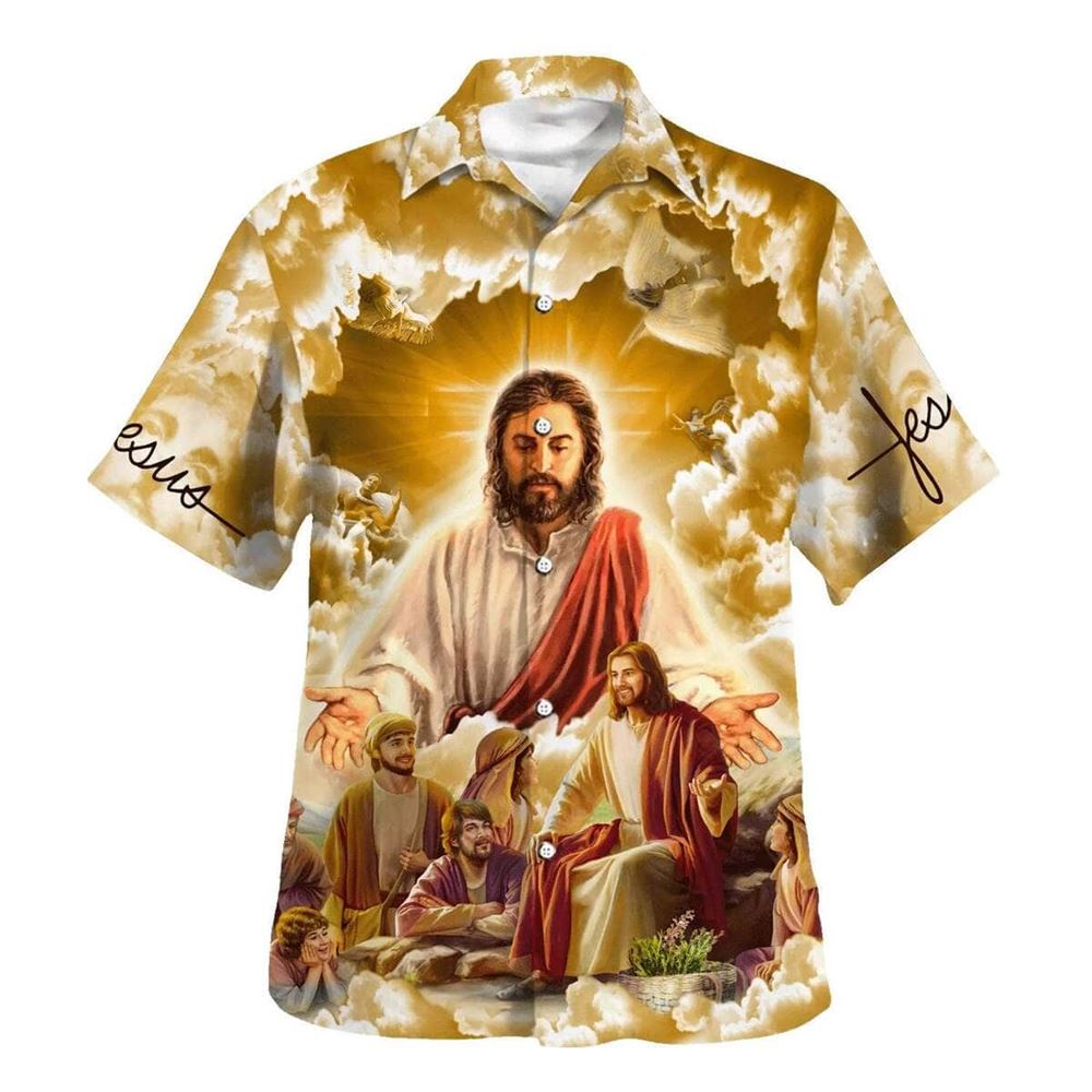 Jesus Christ With His Disciples Hawaiian Shirt For Men, Christian Hawaiian Shirt, Gift For Christian